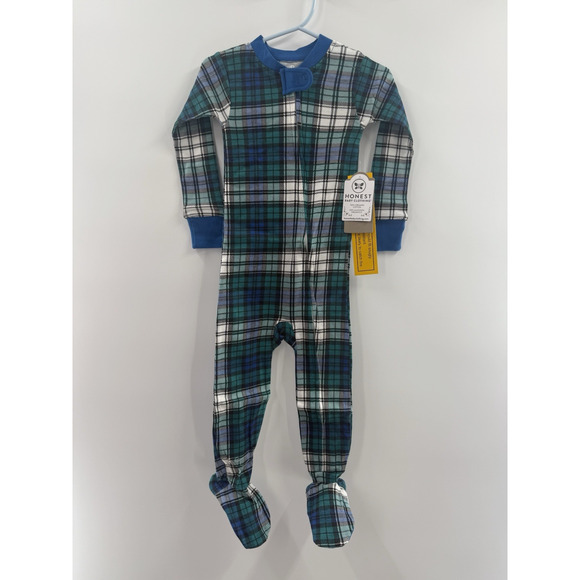 HonestBaby Sleep & Play Footed One-Piece Pajama Sleeper 100% Organic Cotton READ - Picture 1 of 15